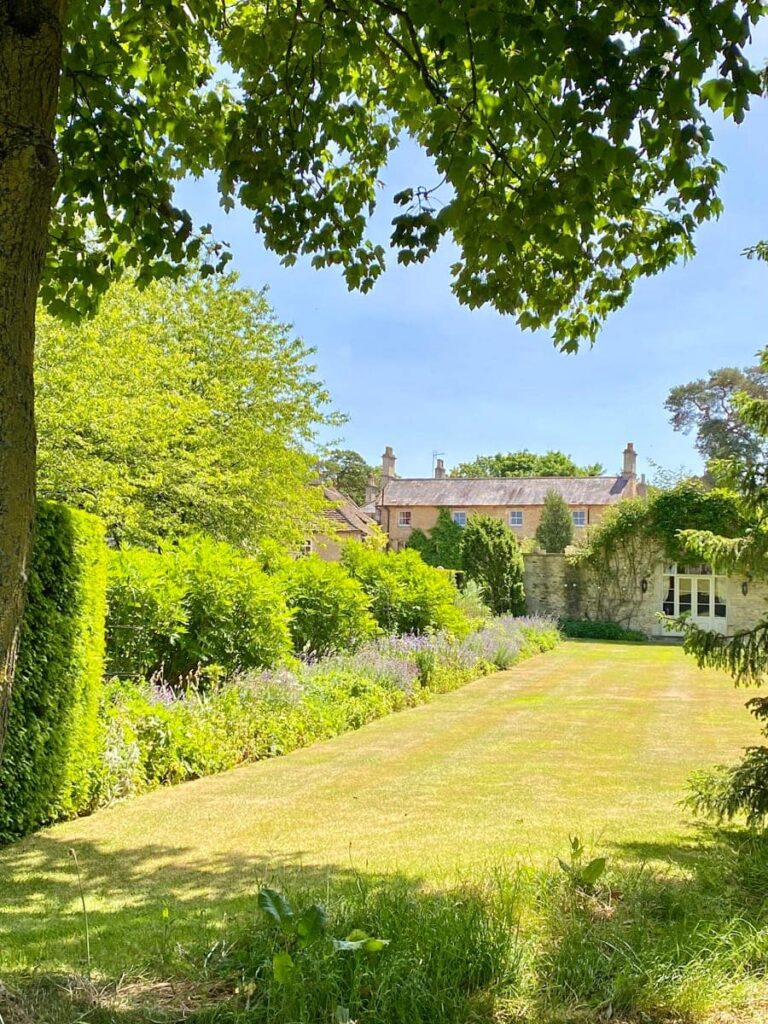 Lawns, shrubs and hedges at Guyers House Hotel