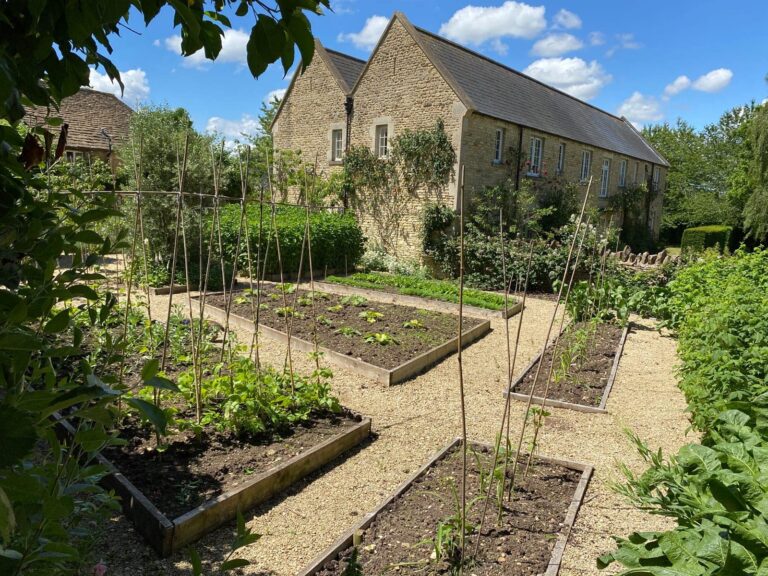 Allotment area with stone outbuildings at Guyers House Hotel